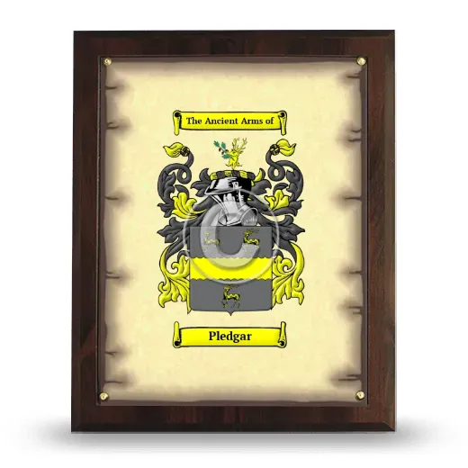 Pledgar Coat of Arms Plaque