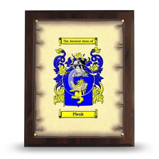Plenk Coat of Arms Plaque
