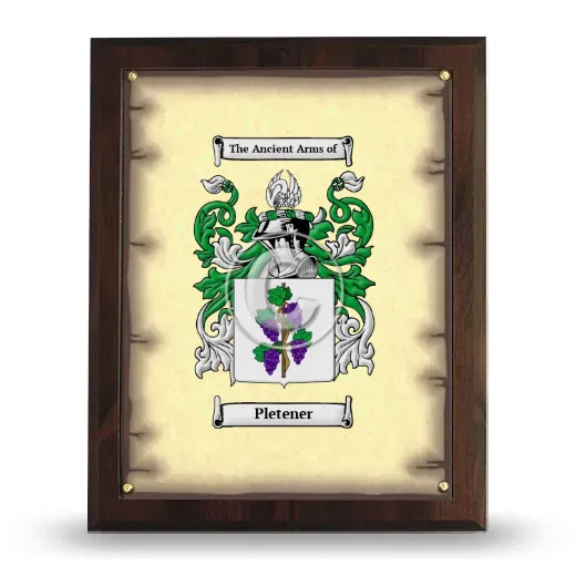 Pletener Coat of Arms Plaque