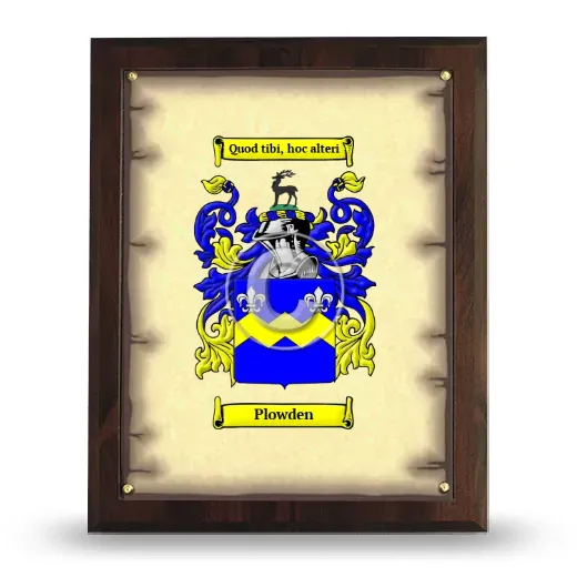 Plowden Coat of Arms Plaque