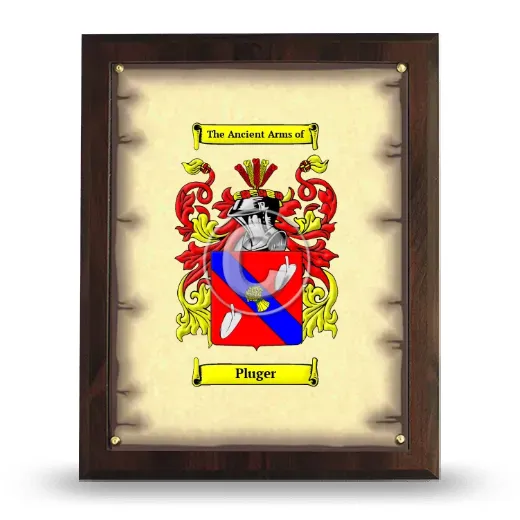 Pluger Coat of Arms Plaque
