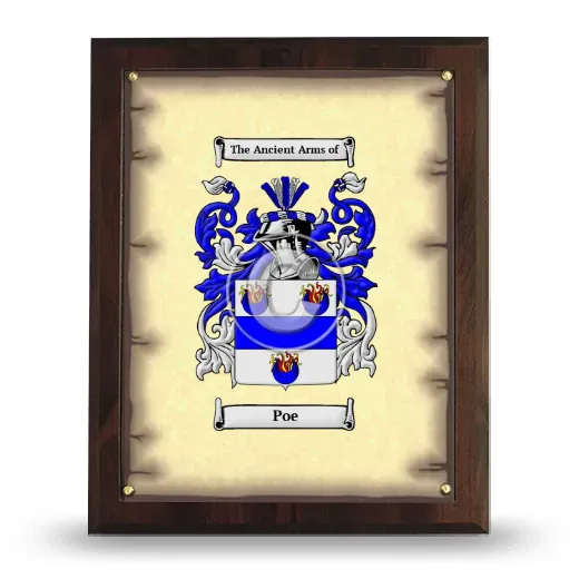 Poe Coat of Arms Plaque
