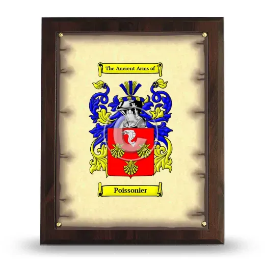 Poissonier Coat of Arms Plaque