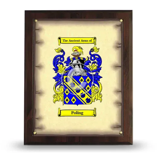 Poling Coat of Arms Plaque