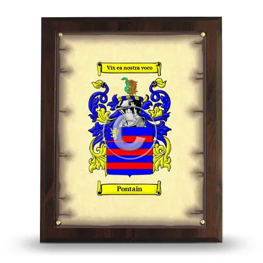 Pontain Coat of Arms Plaque