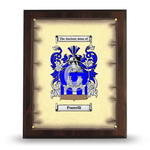 Pontelli Coat of Arms Plaque