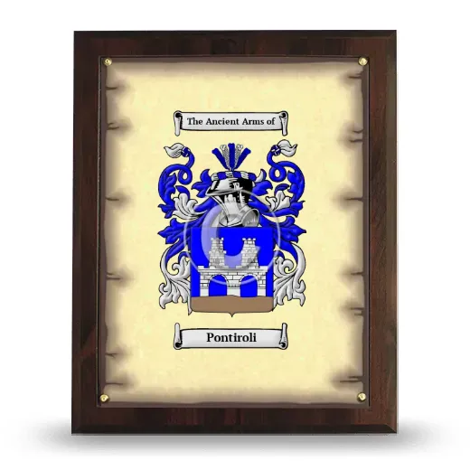 Pontiroli Coat of Arms Plaque