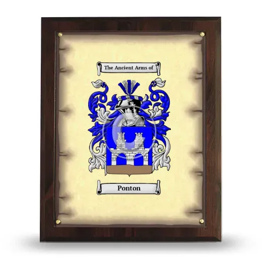 Ponton Coat of Arms Plaque