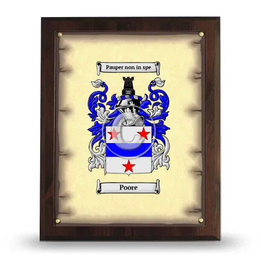 Poore Coat of Arms Plaque