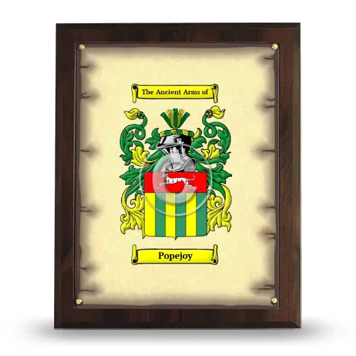 Popejoy Coat of Arms Plaque