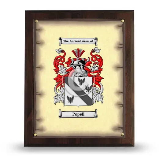Popell Coat of Arms Plaque