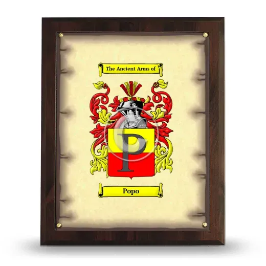 Popo Coat of Arms Plaque