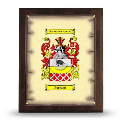 Porcaro Coat of Arms Plaque