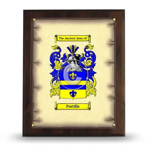 Portilla Coat of Arms Plaque