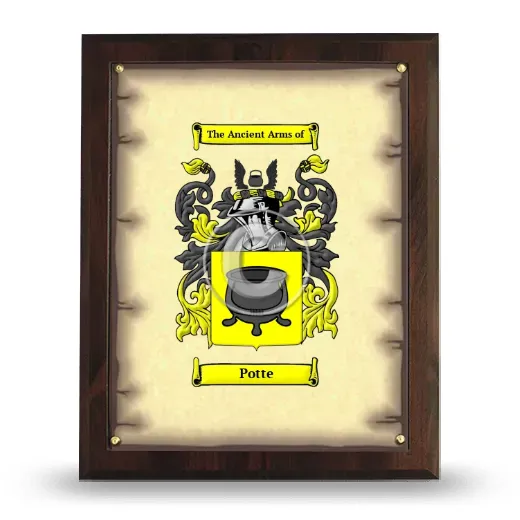 Potte Coat of Arms Plaque