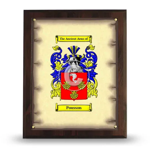 Pousson Coat of Arms Plaque