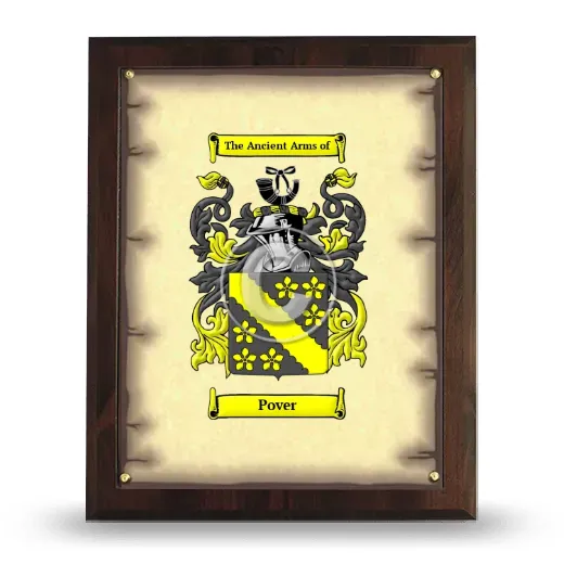 Pover Coat of Arms Plaque