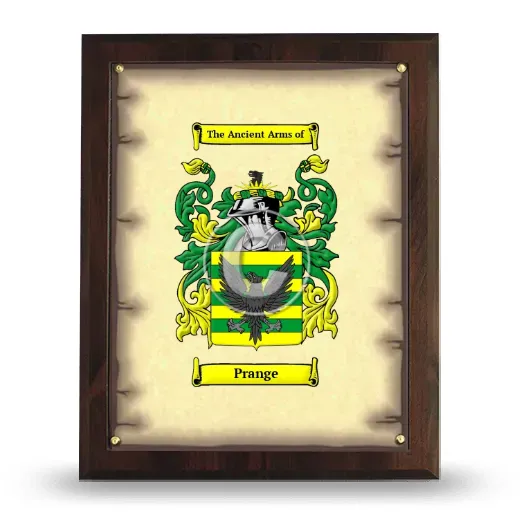 Prange Coat of Arms Plaque