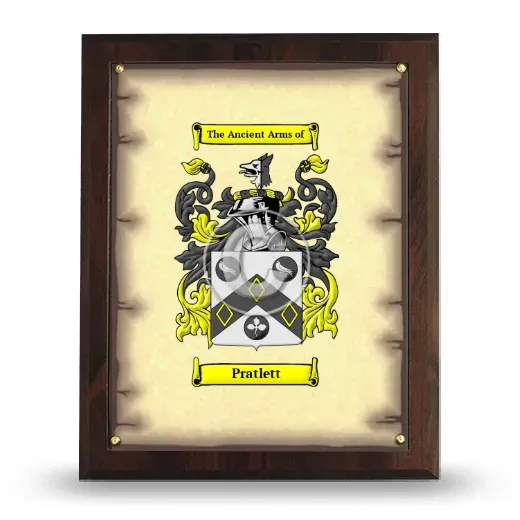 Pratlett Coat of Arms Plaque