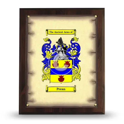 Prean Coat of Arms Plaque