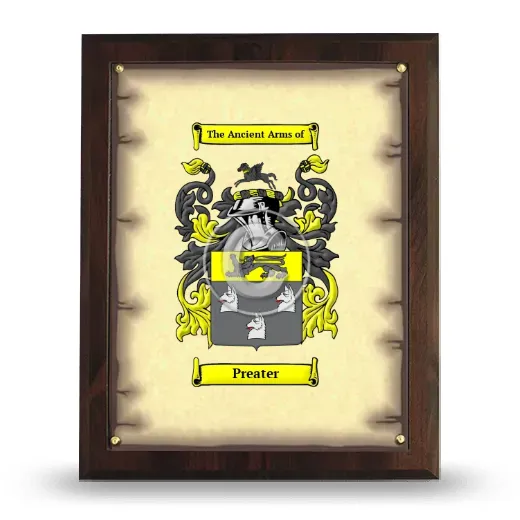 Preater Coat of Arms Plaque