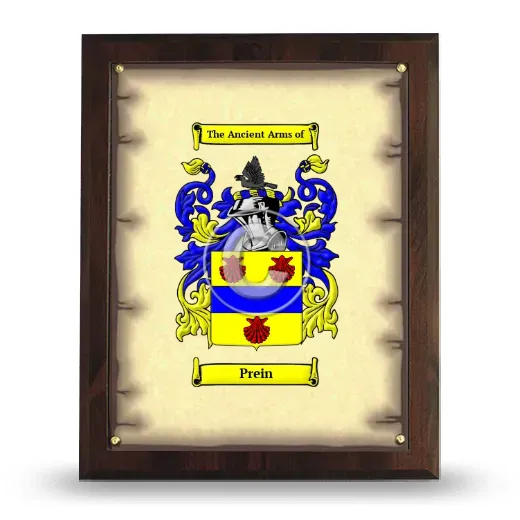 Prein Coat of Arms Plaque