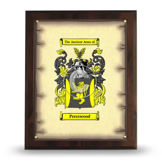 Presswood Coat of Arms Plaque