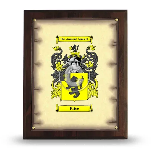 Price Coat of Arms Plaque