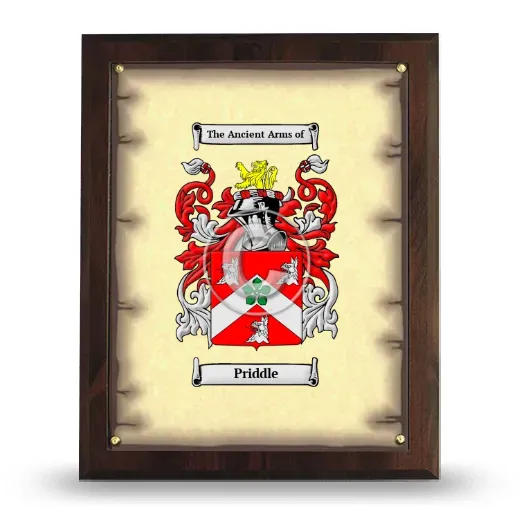 Priddle Coat of Arms Plaque