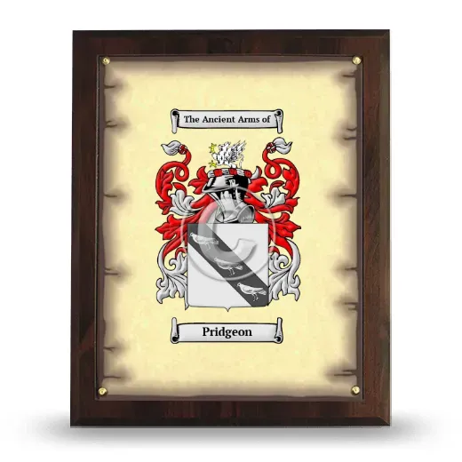 Pridgeon Coat of Arms Plaque
