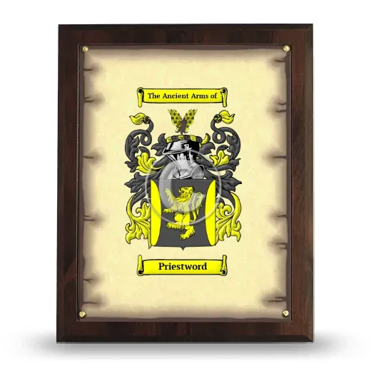 Priestword Coat of Arms Plaque