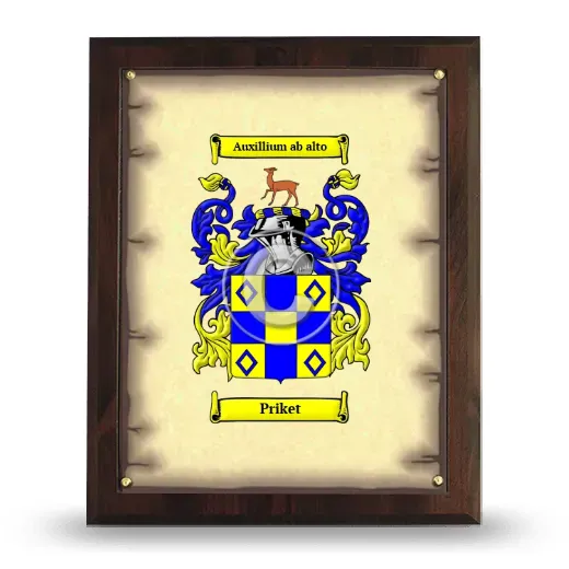 Priket Coat of Arms Plaque