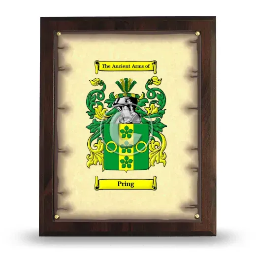 Pring Coat of Arms Plaque