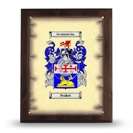 Prokeš Coat of Arms Plaque