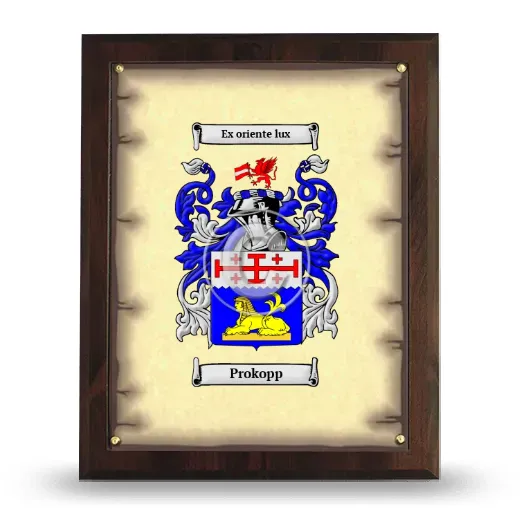 Prokopp Coat of Arms Plaque