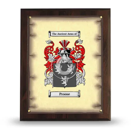 Proose Coat of Arms Plaque