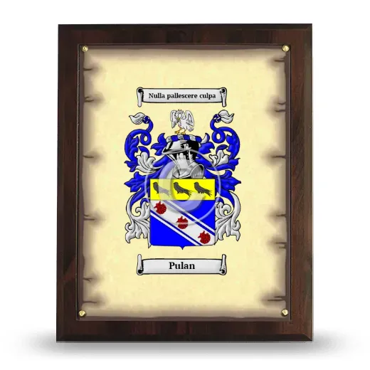 Pulan Coat of Arms Plaque