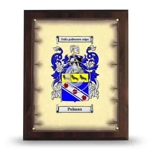 Pulman Coat of Arms Plaque