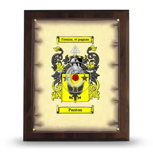 Punton Coat of Arms Plaque