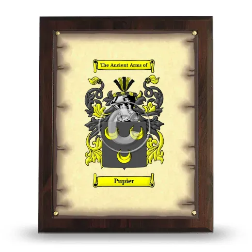 Pupier Coat of Arms Plaque
