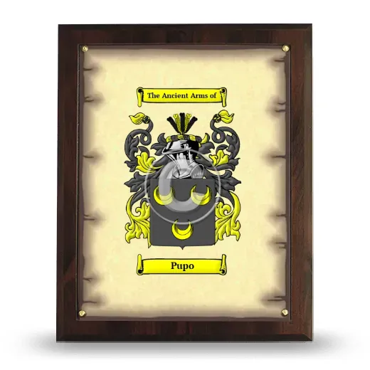 Pupo Coat of Arms Plaque