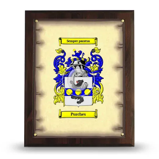 Purches Coat of Arms Plaque