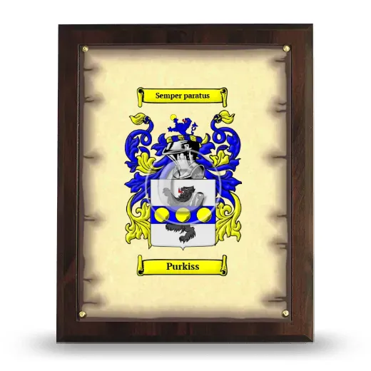 Purkiss Coat of Arms Plaque