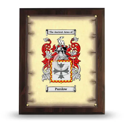 Purslow Coat of Arms Plaque