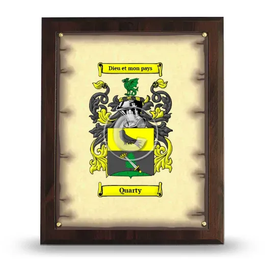 Quarty Coat of Arms Plaque