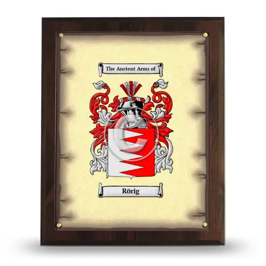 Rörig Coat of Arms Plaque
