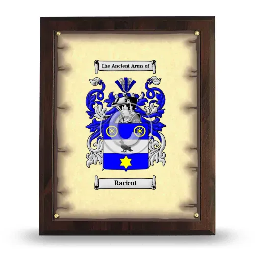 Racicot Coat of Arms Plaque