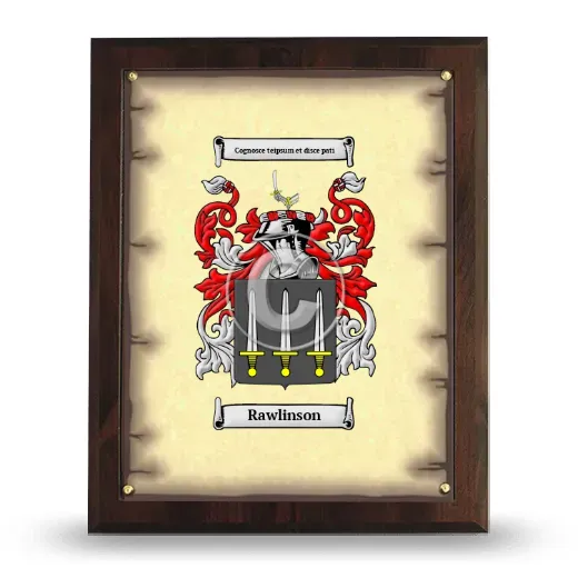Rawlinson Coat of Arms Plaque