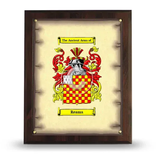 Reams Coat of Arms Plaque