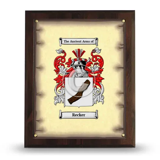 Recker Coat of Arms Plaque